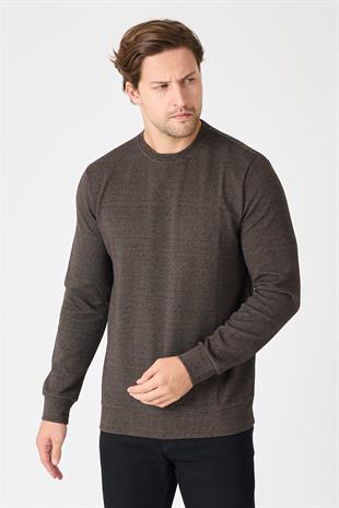 intersivinBisiklet Yaka Dokulu Sweatshirt