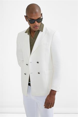 İNTERSİVİNKRUVAZE BEYAZ TEK CEKET-ECS-02