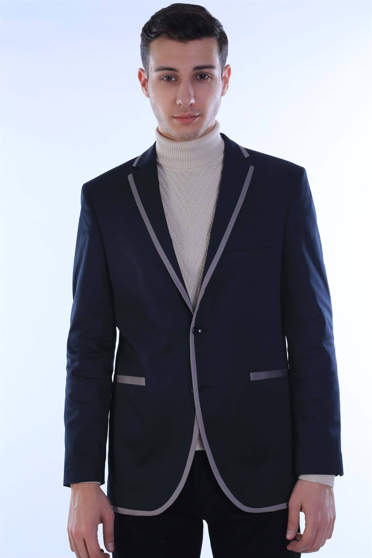 İntersivin Pamuklu Blazer Erkek Siyah Tek Ceket · 3