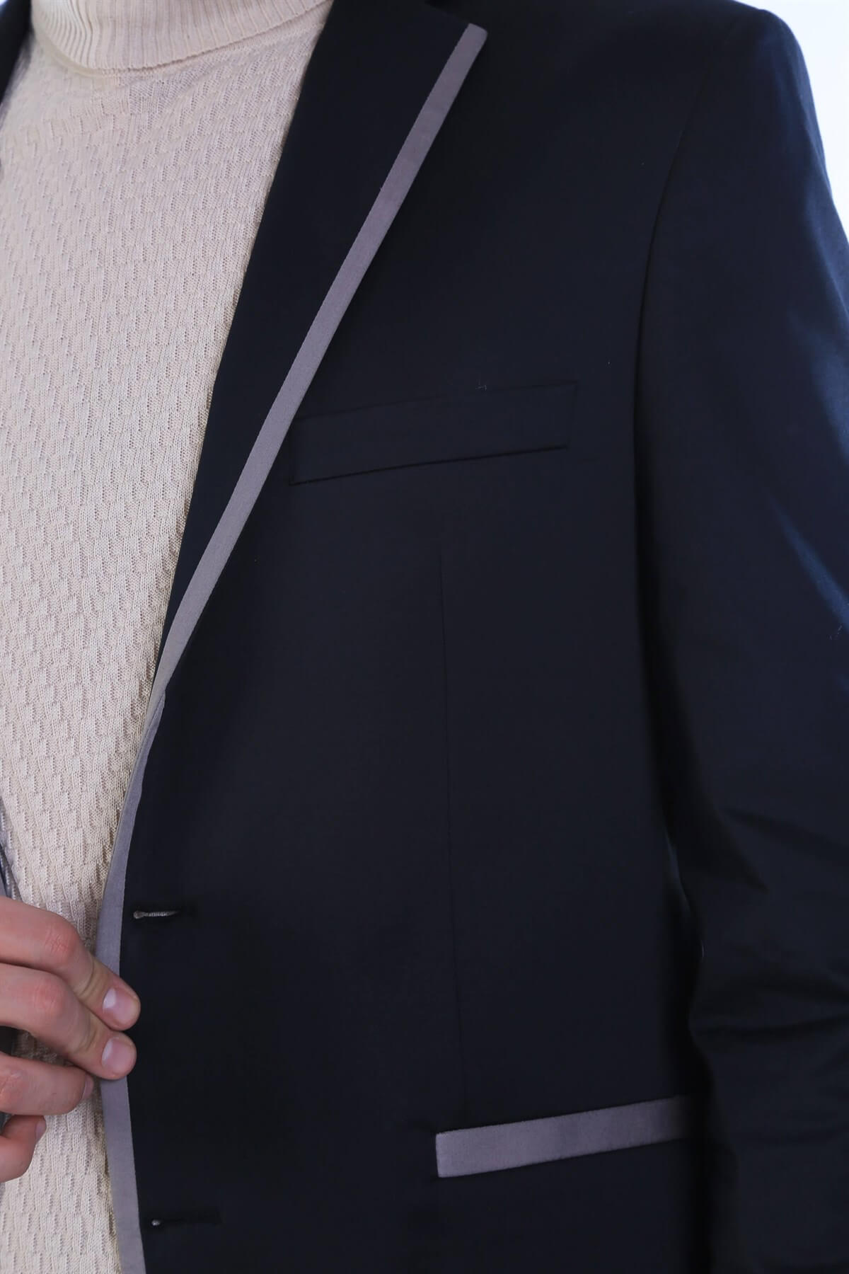 İntersivin Pamuklu Blazer Erkek Siyah Tek Ceket · 4