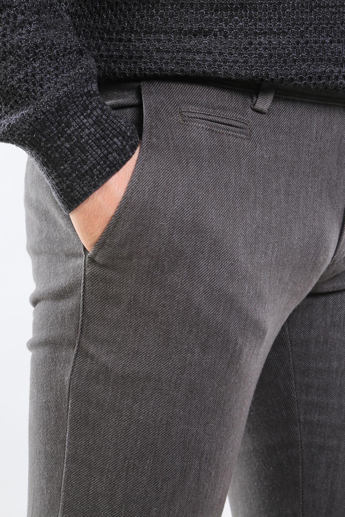 İntersivin Erkek Haki Slim Fit Kesim Kışlık Pantolon