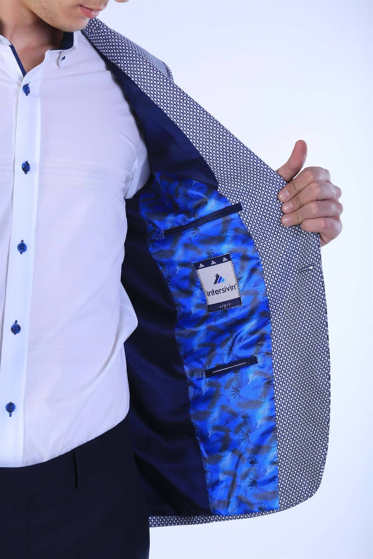 İntersivin Mendil Cepli Toprak Blazer Erkek Tek Ceket · 6