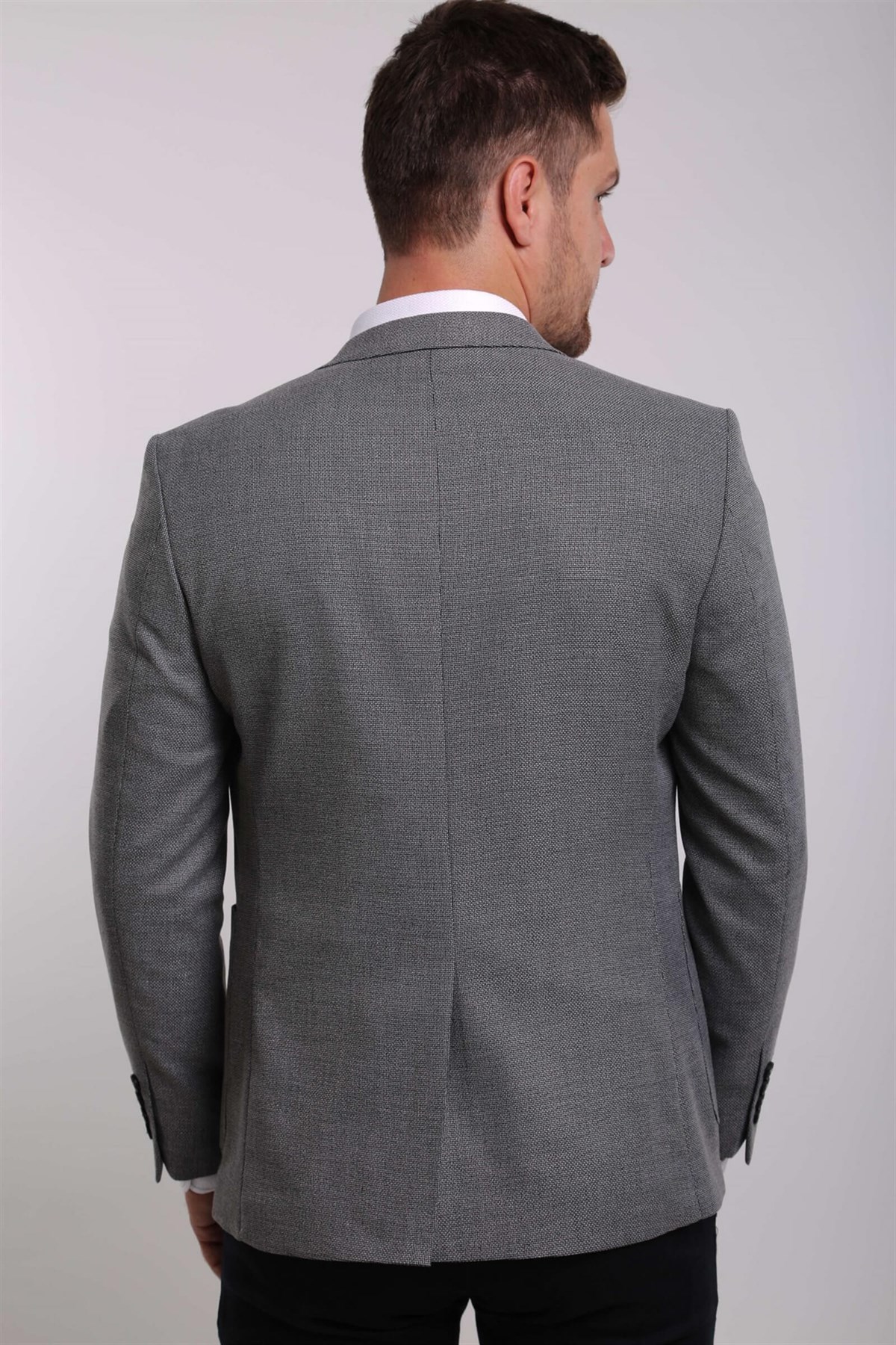 İntersivin Slim Fit Füme Blazer Erkek Tek Ceket · 4