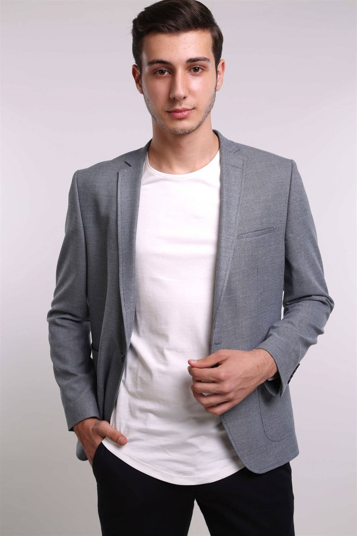 intersivin Slim Fit Lacivert Blazer Erkek Tek Ceket · 2