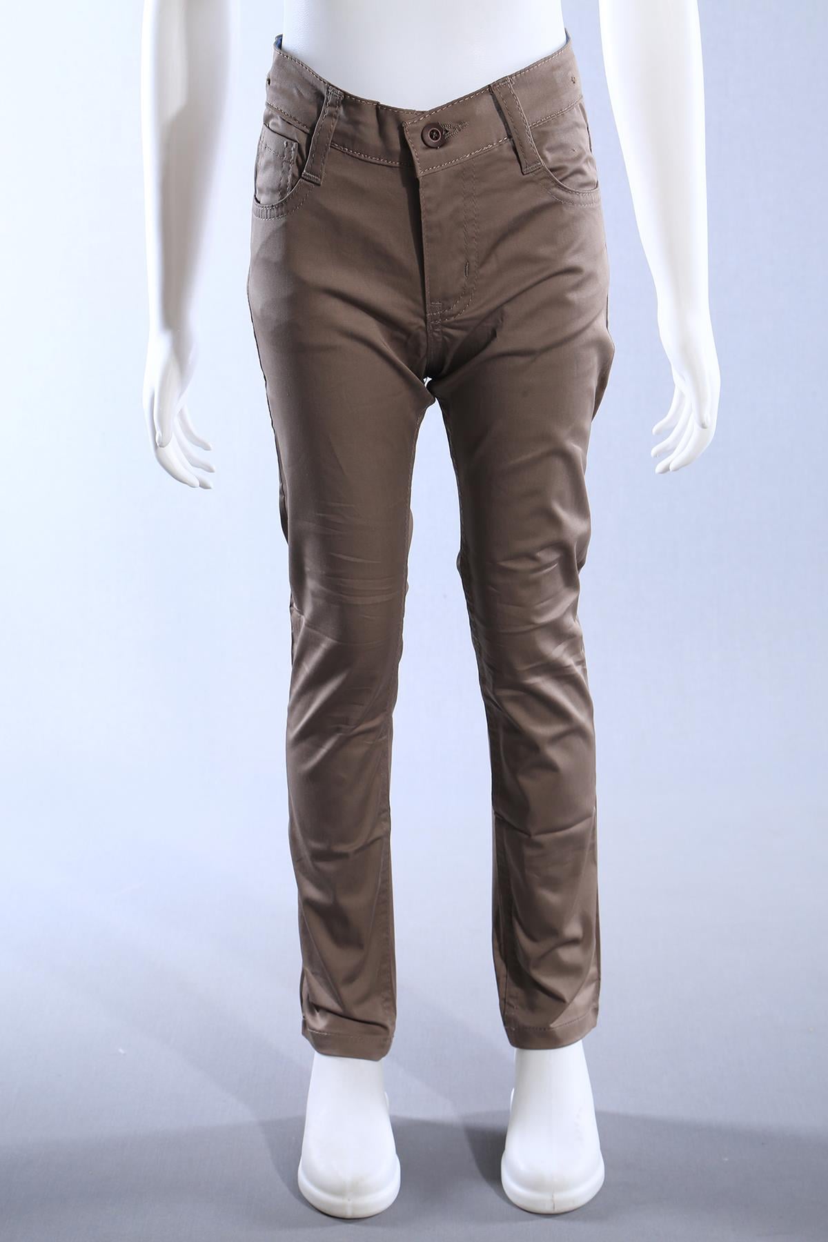 intersivinİntersivin Slim Fit Pamuklu Likralı Toprak Çocuk Pantolon