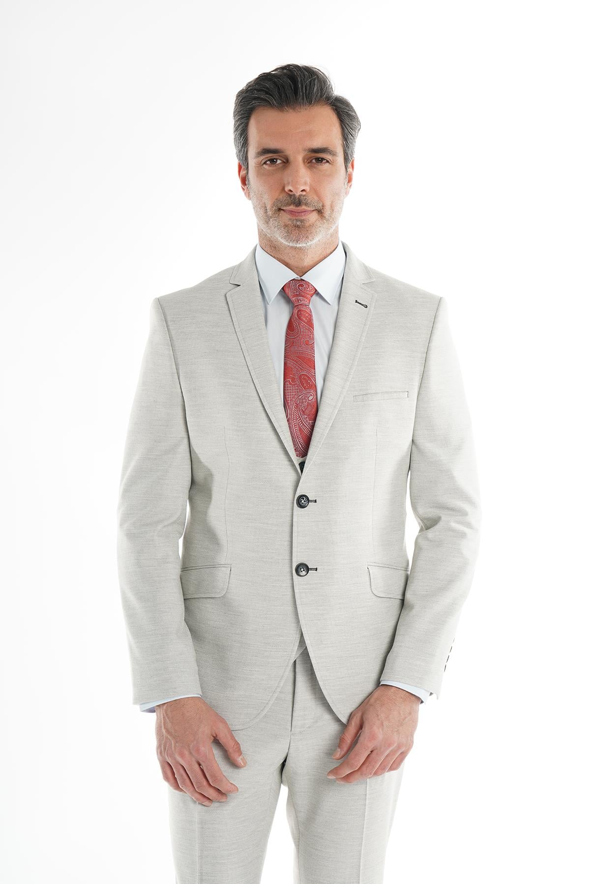 intersivinİntersivin Slim Fit Yelekli Likralı Erkek Takım Elbise