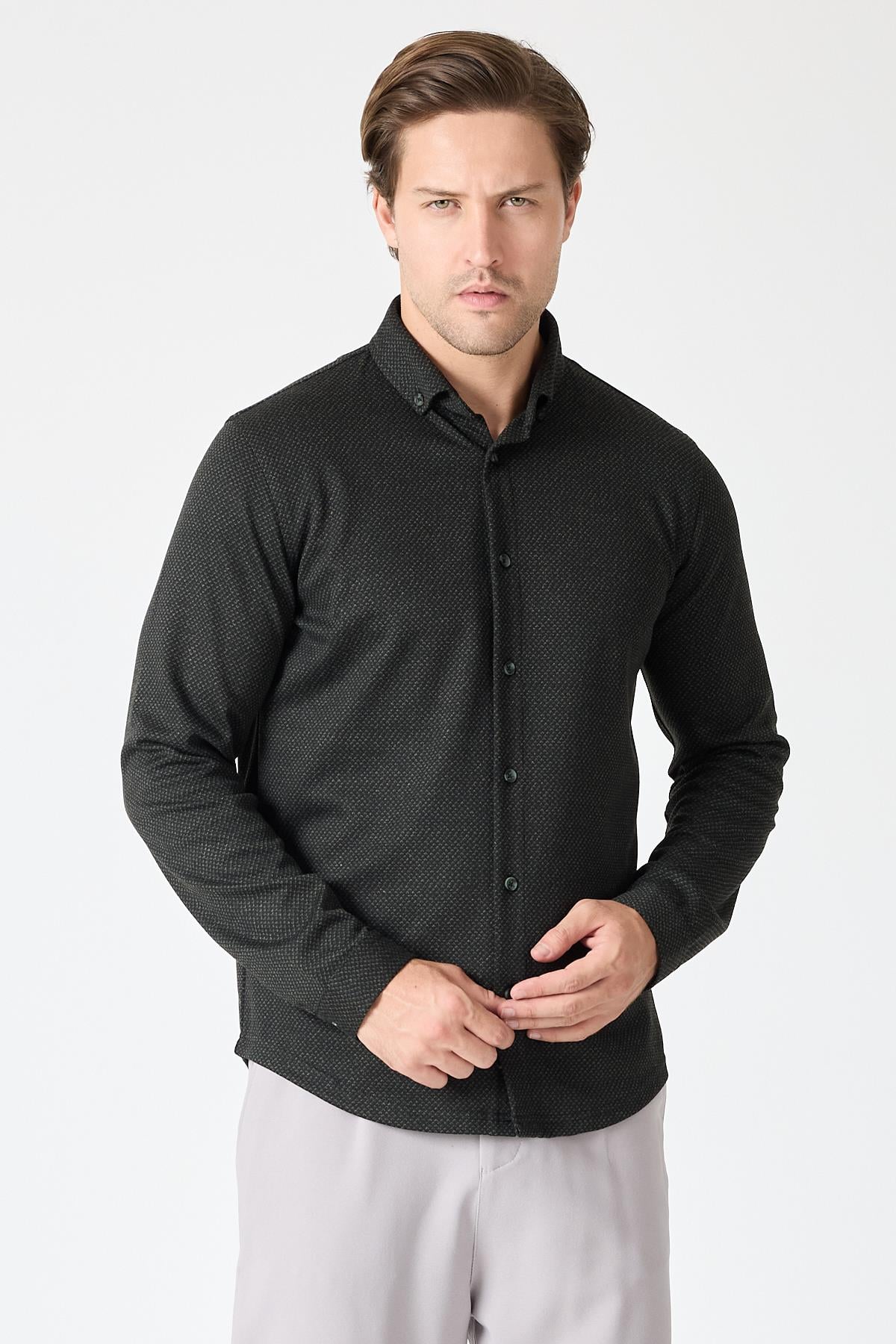intersivinSlim Fit Likralı Gömlek
