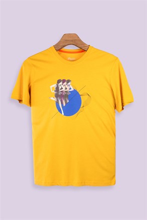 Basic Sarı Erkek T-Shirt Dancing Point