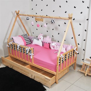 Montessori Bebek Yatağı Modelleri | MarkaawmMontessori Karyola Çekmeceli Çadır Derya