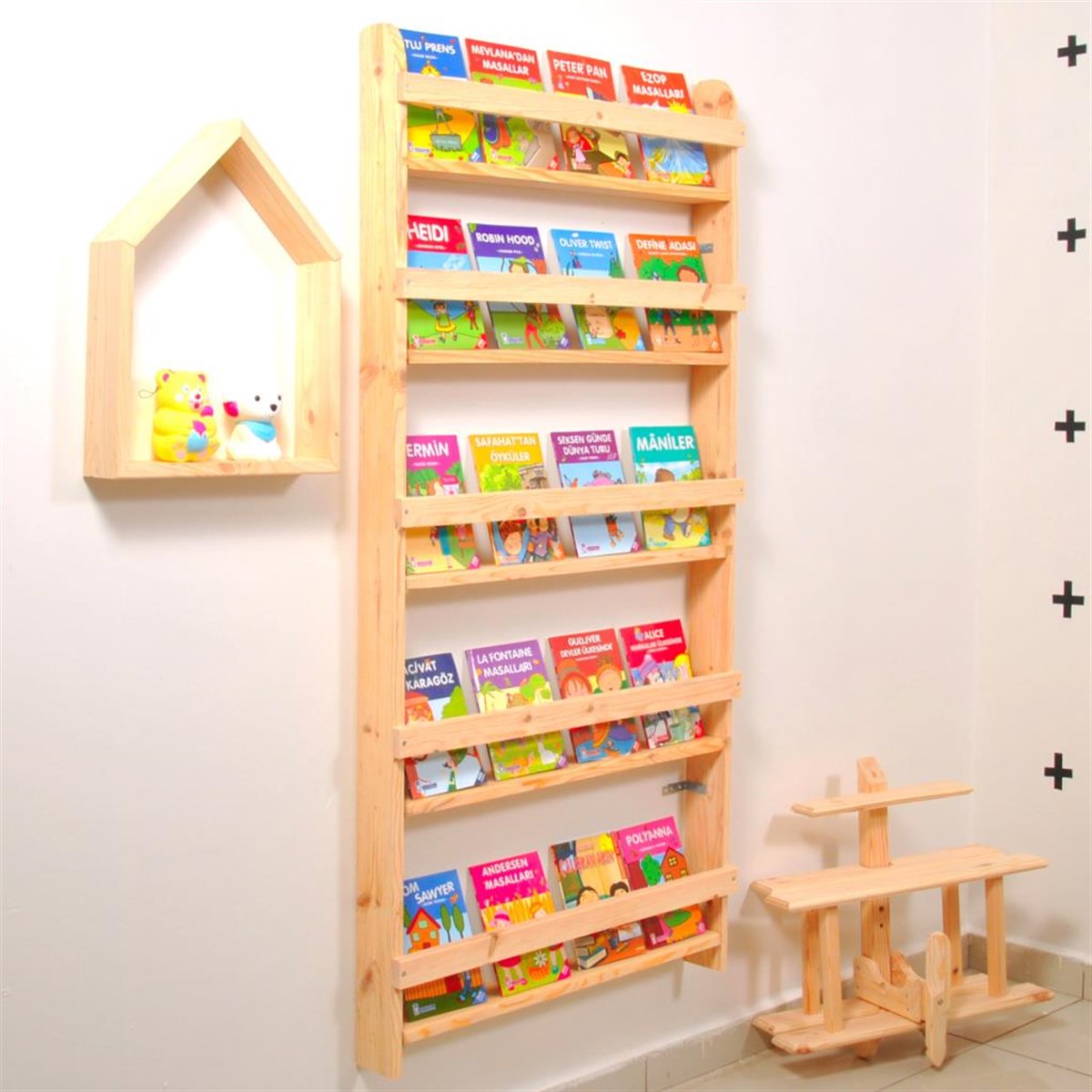 Eğitici Çocuk Odası, Montessori Kitaplık, Duvar Rafı | Markaawm