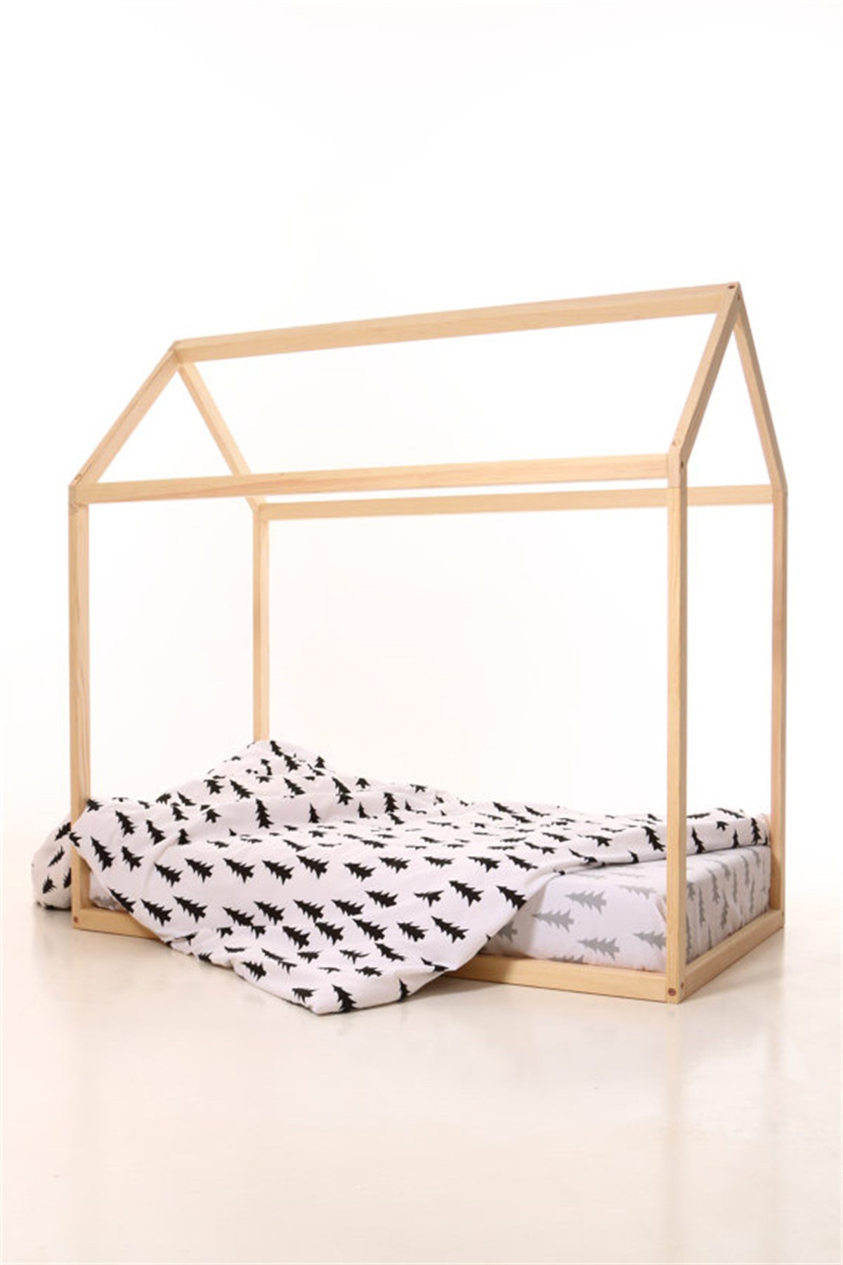 Montessori Yatak Çocuk Yatak Doğal Çam Ağacından 90X190 Deniz