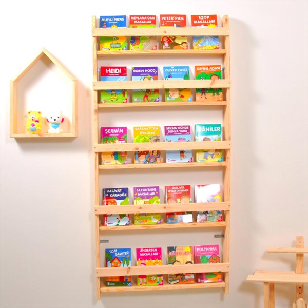 eğitici Çocuk odası montessori kitaplık duvar rafı markaawm
