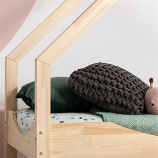 Çatılı Montessori Yatak Çocuk Karyola Bebek Yatakları  - MarkaawmMontessori Çatılı Karyola Ahşap Yatak Prenses
