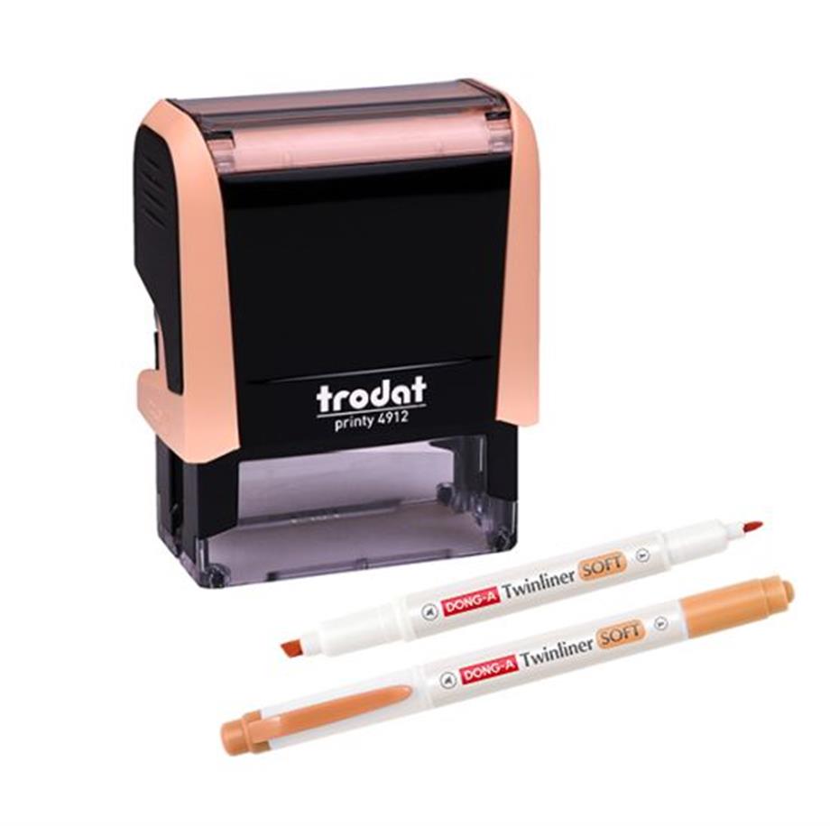 4912 kaşe ve Çift taraflı fosforlu kalem ve iki kaşe