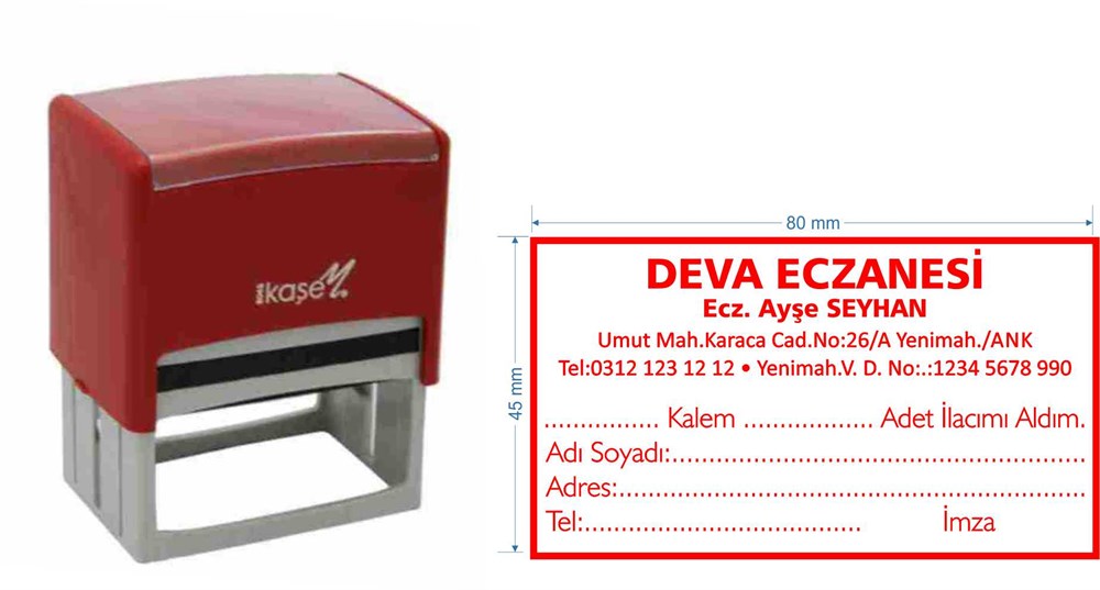 Kaşem 8045 Kişiye Özel Eczane Kaşesi