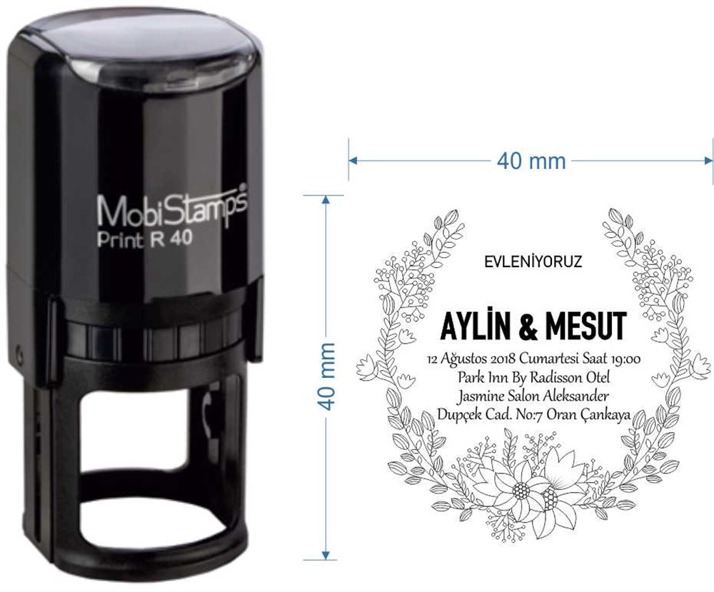 Mobistamps R40 Kişiye Özel Davetiye Kaşesi