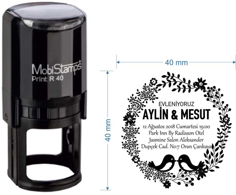 Mobistamps R40 Kişiye Özel Davetiye Kaşesi