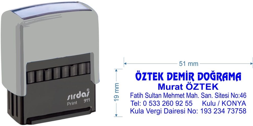 Sırdaş 912 Kişiye Özel Firma ve Şirket Kaşesi