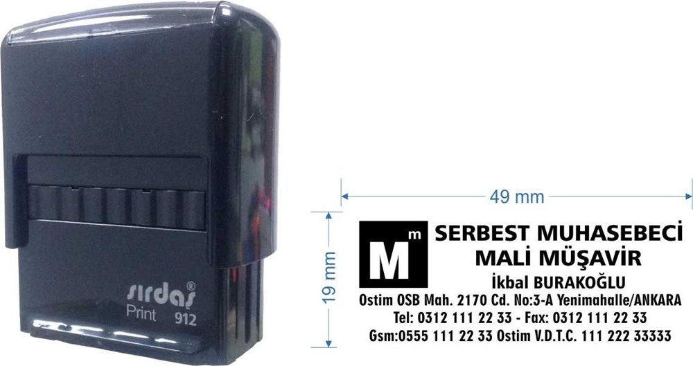 Sırdaş 912 Kişiye Özel Muhasebeci Kaşesi