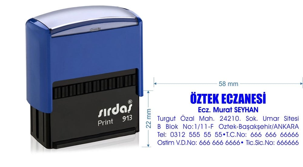 Sırdaş 913 Kişiye Özel Firma ve Şirket Kaşesi