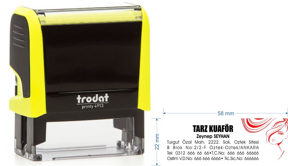 Trodat 4913 Kişiye Özel Renkli Firma ve Şirket Kaşesi