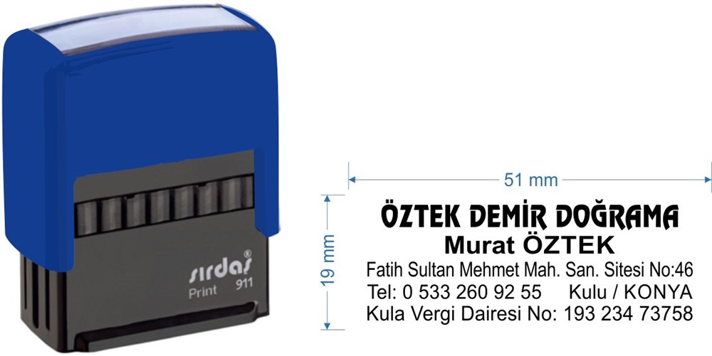 Sırdaş 912 Kişiye Özel Firma ve Şirket Kaşesi