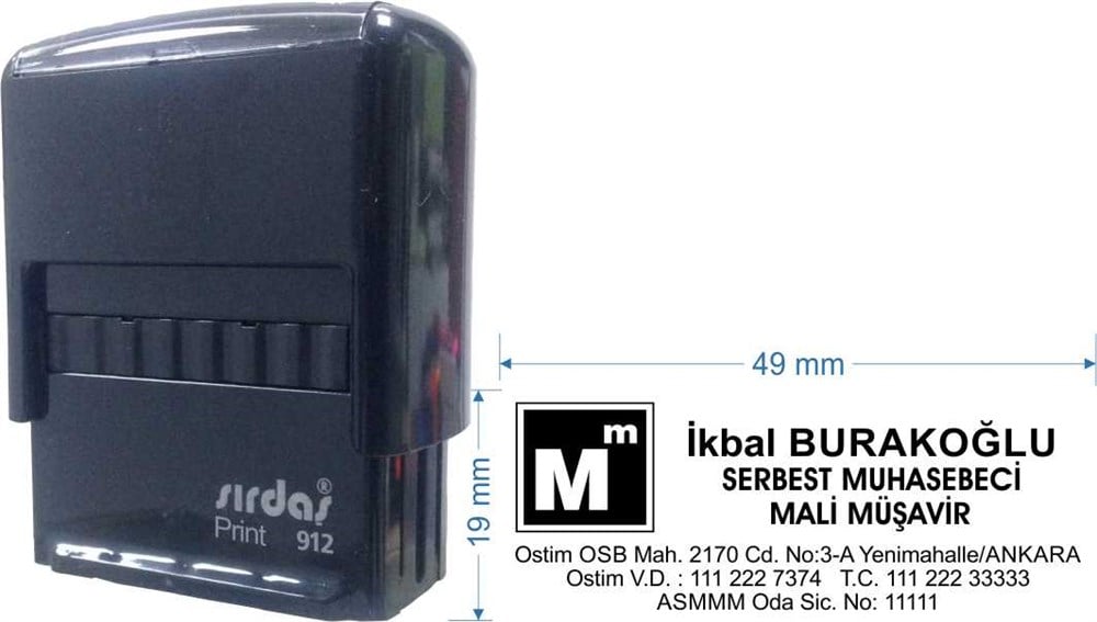 Sırdaş 912 Kişiye Özel Muhasebeci Kaşesi