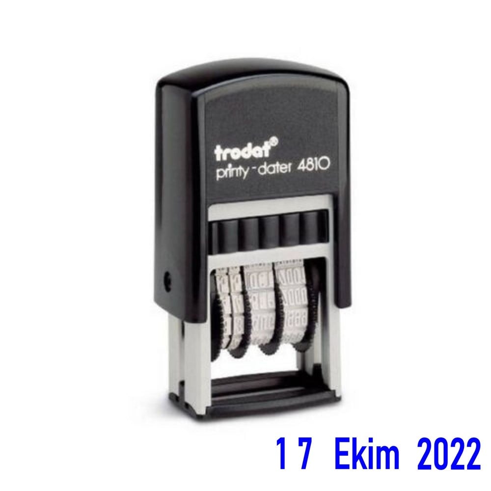 Trodat 4810 Tarih Kaşesi Yazı ile İTürkçe Mavi Keçe