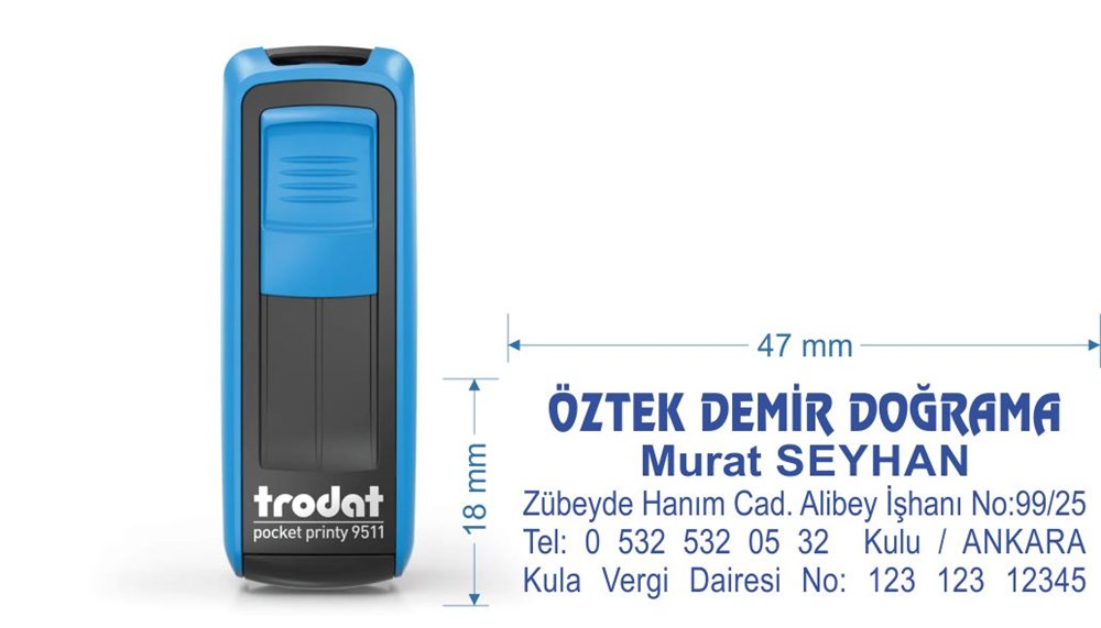 Trodat 9512 Kişiye Özel  Firma ve Şirket Kaşesi