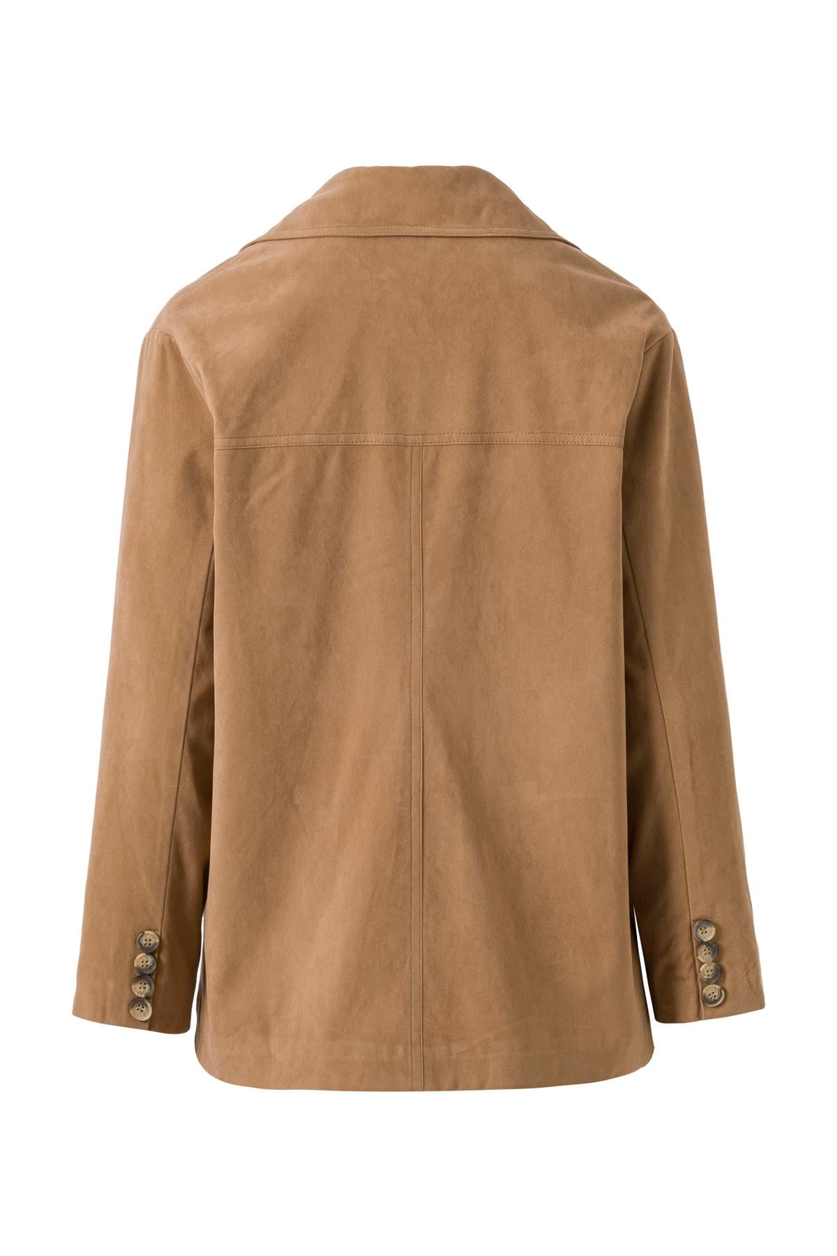 Camel Süet Düğmeli Ceket Camel 6