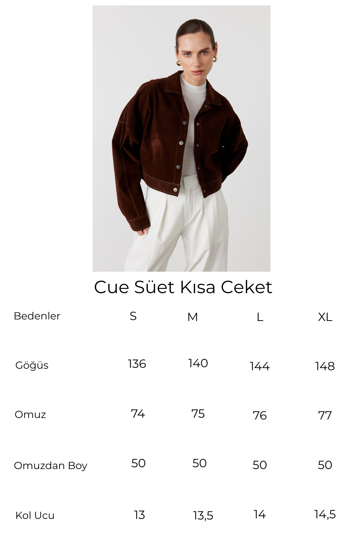 Cue Süet Kısa Ceket Acı Kahve 7