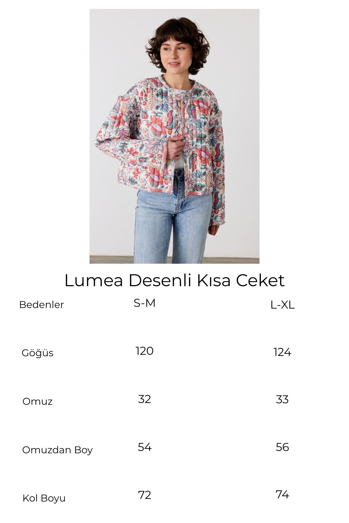Lumea Desenli Kısa Ceket Çok Renkli 6