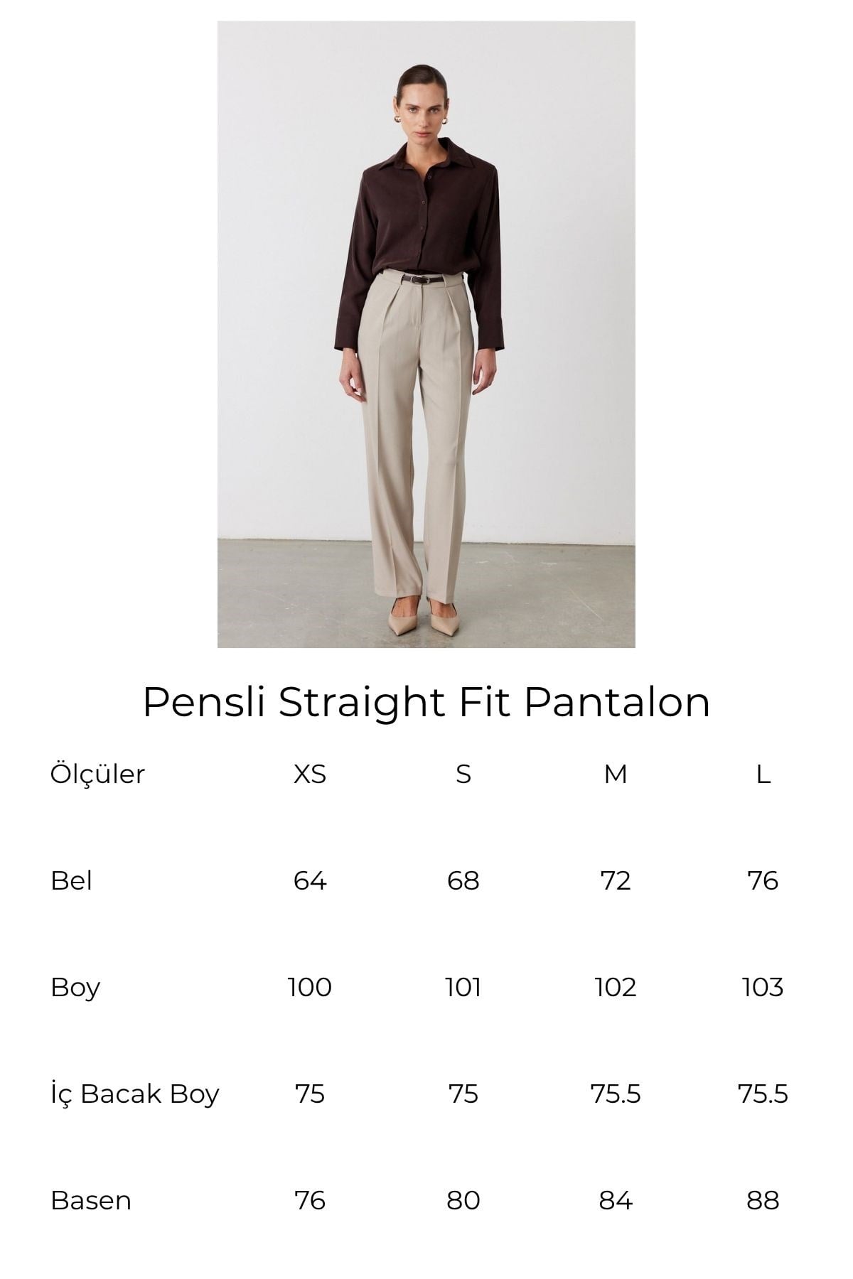 Pensli Straight Fit Pantolon Taş 6