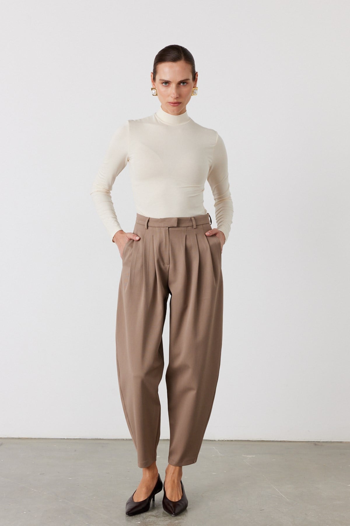 Sculpt Balon Pensli Pantolon Bej