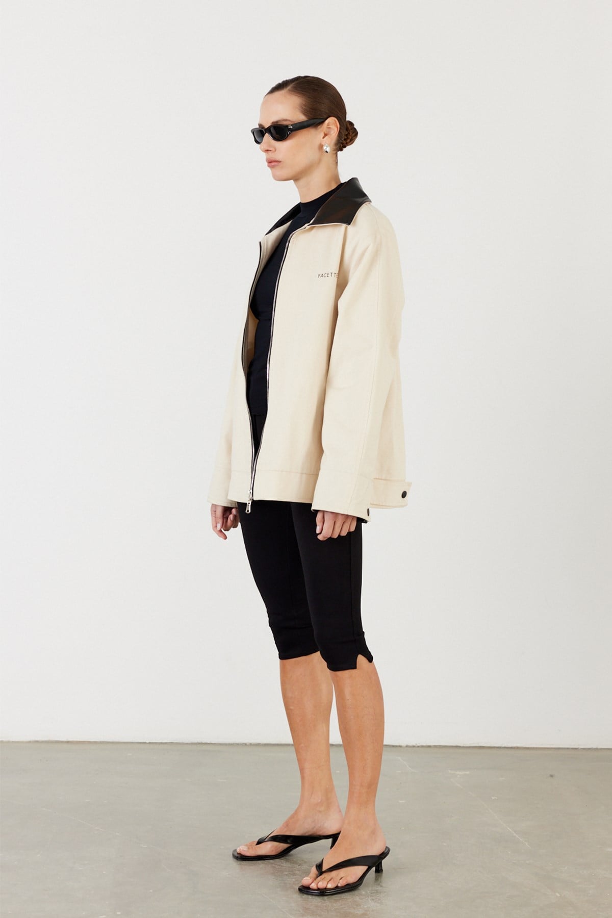Suni Deri Yakalı Ceket Mavi 3