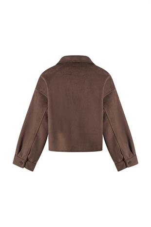 Acı Kahve Cep Detaylı Kısa Kaşe Ceket ACI KAHVE
