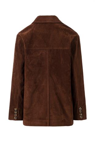 Acı Kahve Süet Düğmeli Ceket ACI KAHVE