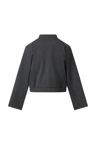 Antrasit Pile Detay Çıtçıtlı Ceket ANTRASİT