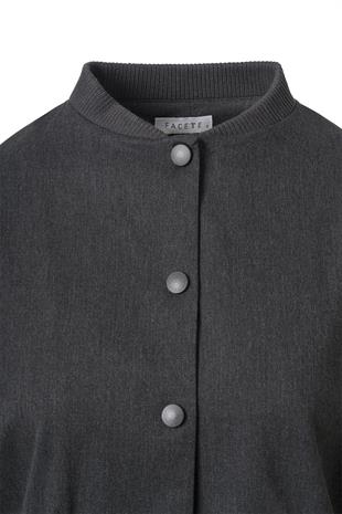 Antrasit Pile Detay Çıtçıtlı Ceket ANTRASİT