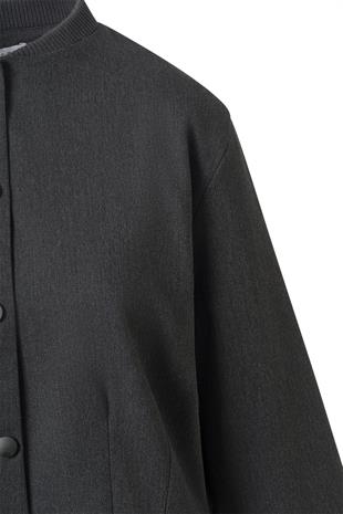 Antrasit Pile Detay Çıtçıtlı Ceket ANTRASİT