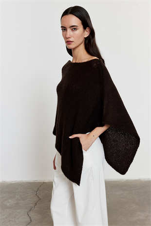 Asimetrik Kesim Triko Panço Acı Kahve