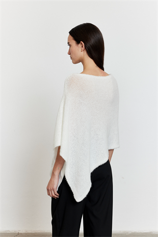 Asimetrik Kesim Triko Panço Ekru