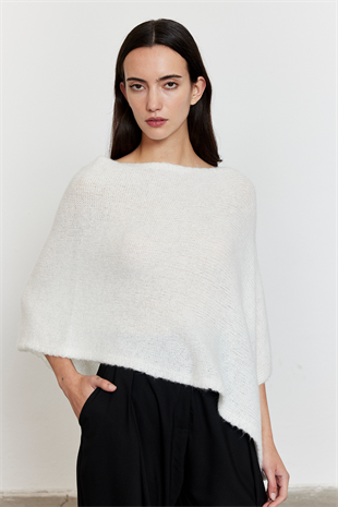 Asimetrik Kesim Triko Panço Ekru