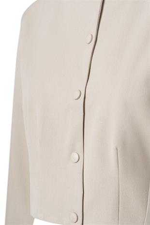 Bej Pile Detay Çıtçıtlı Ceket BEJ