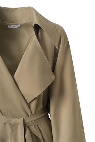 Camel Kuşaklı Mevsimlik İnce Trençkot CAMEL