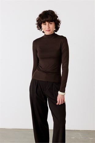 Dik Yaka Basic Body Acı Kahve