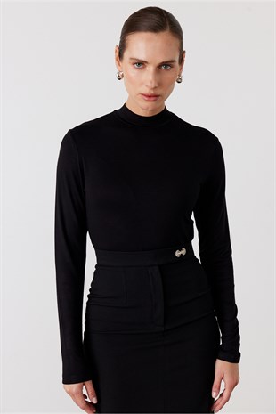 Dik Yaka Basic Body Siyah