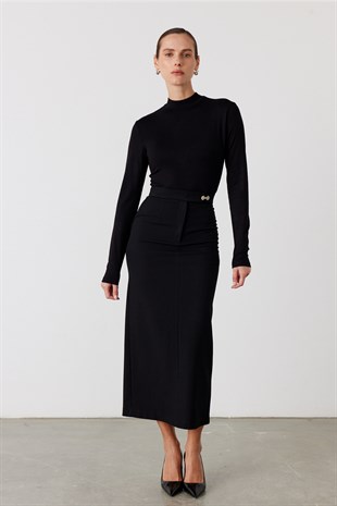 Dik Yaka Basic Body Siyah