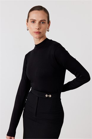 Dik Yaka Basic Body Siyah