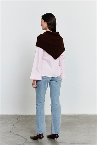 Düz Triko Fular Acı Kahve